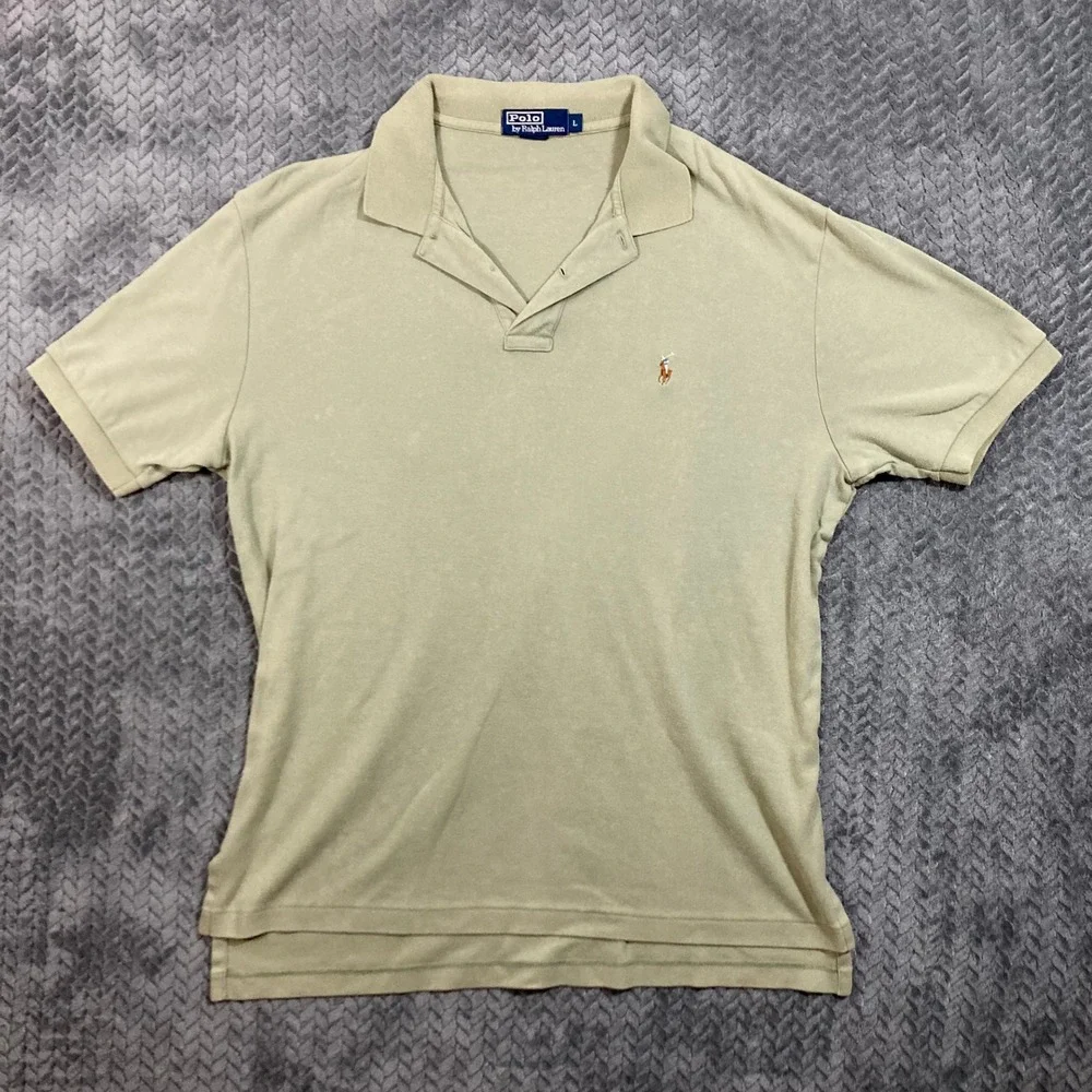 Polo Ralph Lauren Polo Shirt Mens L Classic Sage Green Embroidered Flesh Pony
